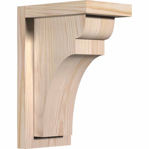 Ekena Millwork Yorktown Smooth Corbel w/Backplate, Douglas Fir, 5 1/2"W x 8"D x 12"H COR06X08X12YOR01SDF - main